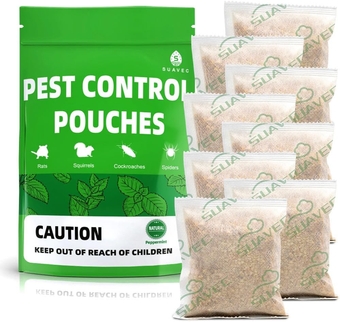 Pest Control Pouches, Rodent Repellent, Peppermint Mouse Repellent, Repel Rodents, Mouse, Mice, Rats, Ant, Roach, Moths & Other Pest, Indoor Mice Repellent, Mosquito Repellent- 8 Pouches