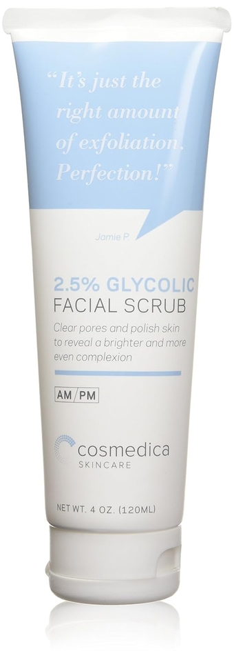 Glycolic Acid 2.5% Facial Scrub Resurfacing Exfoliatiing Face Wash to Remove Dull, Aging Cells and Impurities - Reveal a Youthful Refreshed Complexion with Active 2.5% Glycolic Acid Formulation 4oz