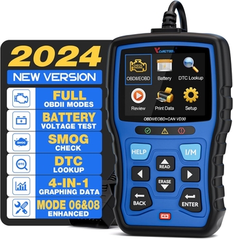 VD30 Enhanced OBD2 Scanner, Car Code Reader, Universal Check Engine Light Code Reader, Auto Diagnostic Tool for All OBDII Vehicles, Turn Off CEL, Read/Clear Codes, Live Data, Voltage Test