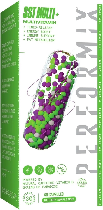 - SST Multi+ Multivitamin - Natural Energy - Timed-Release - Immune System & Metabolic Support - Weight Goals - Caffeine, Biotin, Vitamin A, C, D, E, B6 & B12 - Women & Men - 60 Count