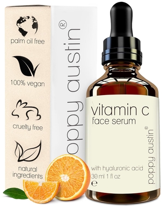 Poppy Austin Vitamin C Face Serum with Hyaluronic Acid 1oz, Facial Serum Vitamin C, Vitamin C for Face Serum for Women, Vitamin C Oil for Face, Vit C Serum, Vitamin C Serum for Face