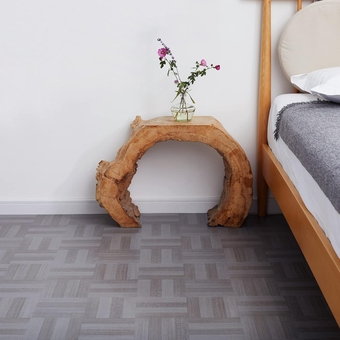 12x12 Inch Embossed Wood Plank Vinyl Flooring, 2mm Thick Peel and Stick Floor Tile Stickers with Weave Pattern, Waterproof Odorless Wood Laminate Flooring for Home Improvement, Pack of 24