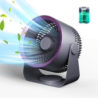 desktop fan, 6 inches, 3 speed, up and down 90° adjustable, suitable for living room, portable cordless fan suitable for living room, bedroom, kitchen, bathroom, outdoor, etc. gray