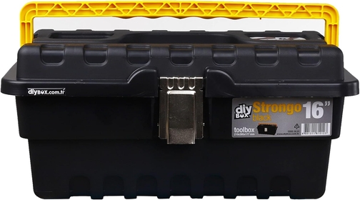Strongo Black | Tool Boxes with Handle 16 inch | Tool Box Organizer | Small Tool Box with Drawers | Portable Plastic Storage | Suitable for Home, Craftsman and Garage | Travel Tool Box