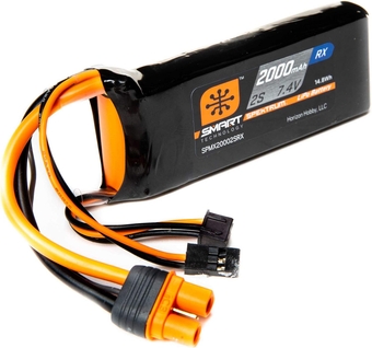 7.4V 2000mAh 2S 15C Smart LiPo Receiver Battery: Universal Receiver, IC3, SPMX20002SRX