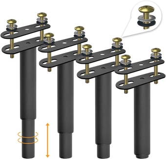 4Pcs Adjustable Metal Bed Frame Support Legs, Frame Center Slats Heavy Support Leg, Extra Durable Steel Feet, for King Bed, Sofa, Table, Furniture Cabinet Replacement Parts (7.1"-13")
