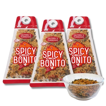 Japanese Style Furikake, Spicy Bonito 1.76 Ounce (Pack of 3) - Rice Seasoning Umami Flavor with Seaweed Flakes, Sesame Seeds, Katsuobushi, Onigiri Rice Balls, Soup, Food Topping