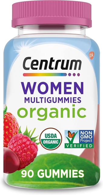Women's Organic Multigummies Women's Multivitamin Gummies Organic Multivitamin for Women with Essential Nutrients for Immune Support, Metabolism, and Hair Skin and Nails Vitamins - 90 Ct