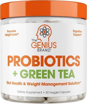 Probiotics for Weight Loss with Green Tea Extract - Fat Burner Supplement & Digestive Health Pills for Bloating Relief for Women & Men - Shelf Stable Probiotic Metabolism Booster - 30 Servings