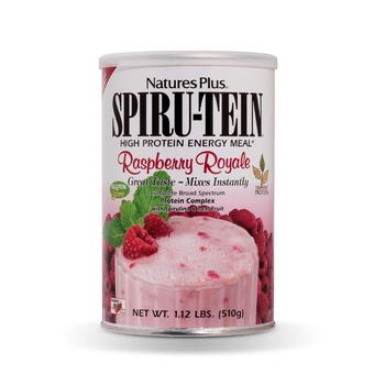Natures SPIRU-TEIN Shake - Raspberry Royale Flavor - 1.12 lbs, Protein Powder - Plant Based Meal Replacement, Vitamins & Minerals for Energy - Vegetarian, Gluten-Free - 15 Servings