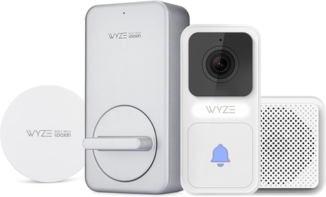 Wyze Lock & Video Doorbell w/Chime Bundle, Wi-Fi & Bluetooth Enabled Smart Lock w/Companion Wired IP65 Video Doorbell, 3:4 Head-to-Toe 1080p HD, Wireless & Keyless Unlock, 2-Way Audio, Night Vision