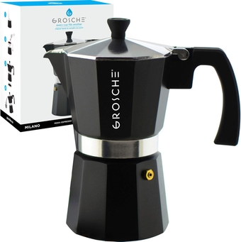 Charcoal Milano Stovetop Espresso Maker, 6 cup
