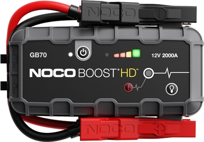 Boost HD GB70 2000A UltraSafe Car Battery Jump Starter, 12V Battery Booster Pack, Jump Box, Portable Charger and Jumper Cables for 8.0L Gasoline and 6.0L Diesel Engines