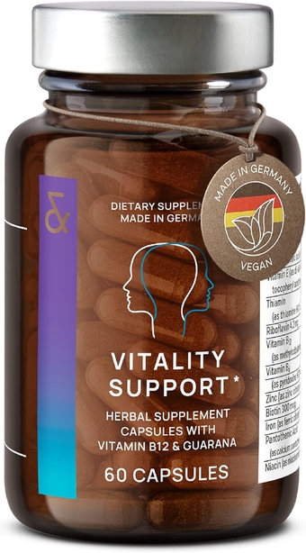 ® N°3 Vitality Support - Vegan Multivitamin - Energy & Focus Supplement - Vitamin B Complex - Guarana, Ginseng, Ginkgo Extract - 60 Capsules - 1 Month