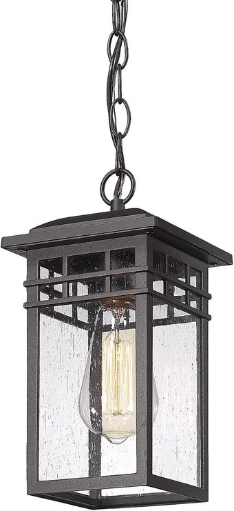 Outdoor Pendant Light for Porch, Black Exterior Hanging Pendant Lantern, Outdoor Hanging Lighting Fixture, Outdoor Hanging Pendant Lamp