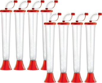 (54 Cups) Party Yard Cups - 14oz - for Margaritas, Cold Drinks, Frozen Drinks, Kids Parties (Red)