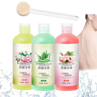 Mud Rubbing Artifact, Mud Rubbing Artifact Gel Cream Scrub Body, Mud Scrub Cream Mud Rub, Rubbing Mud Gel For Body, Aloe Vera, Floral, Peaches Mud Run Scrub Cream (3 pcs,mix)