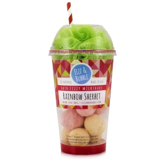 &  Premium Bath y Milkshake with Vitamin E, Avocado Oil, Epsom Salt and More - 12 Small Bath Bombs for Adults, Women, Kids, and Gifts - Rainbow Sherbet