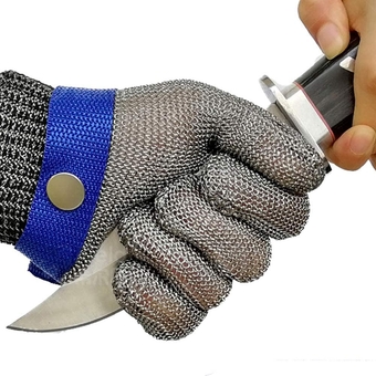 ANSI A9 Cut Resistant Gloves, Stainless Steel Mesh Metal Gloves, Food Grade Gloves for Kitchen Cooking, Butcher Meat Cutting, Oyster Shucking, Mandoline, Fishing(L, 1 Pair)