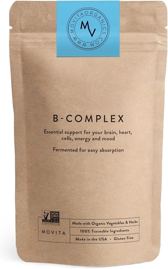 Fermented Vitamin B-Complex, Pouch - Fermented Whole Foods, Vitamins and Minerals - Organic, Vegan-Friendly, Gluten-Free & Non-GMO - Monthly Supply