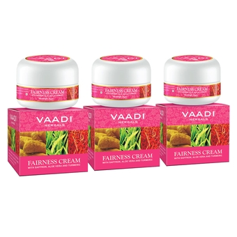 Fairness Cream, Saffron Aloe Vera and Turmeric Extracts, 30g x 3