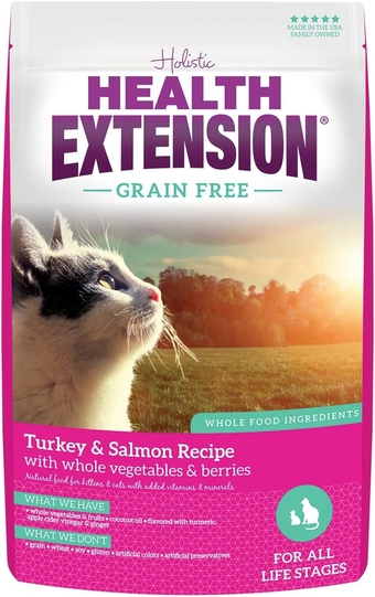 Dry Cat Food, Natural Food with Added Vitamins & Minerals, Suitable for All Kittens & Adult Cats, Turkey & Salmon Recipe with Whole Vegetable & Berries (4 Pound / 1.8 kg)