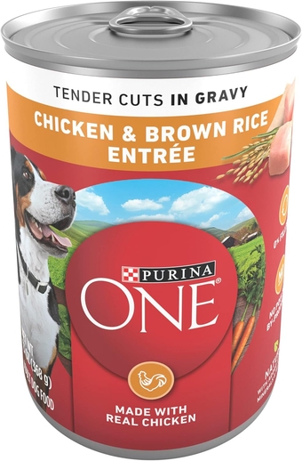 Tender Cuts in Wet Dog Food Gravy Chicken and Brown Rice Entree - (Pack of 12) 13 oz. Cans