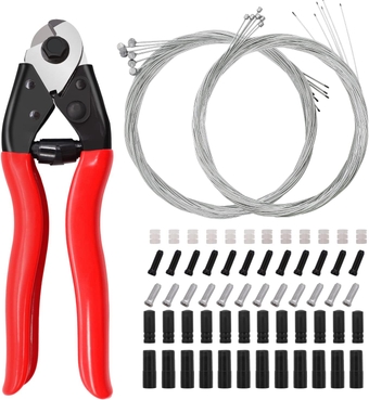 Wire Rope Crimping Tool Kits Crimping Swaging Tool and 73Pcs Stainless Steel Bicycle Cable Cutter Bike Wire Cable Cutters