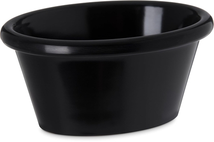 Carlisle FoodService Products CFS S31203 Melamine Smooth Oval Ramekin, 3 oz, Black