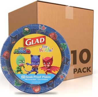 for Kids 8.5 inch PJ Masks Space Paper Plates, 200 Ct | Disposable Paper Plates with PJ Masks Space Design | Heavy Duty Soak Proof Microwavable Cut Resistant Paper Plates for Everyday Use