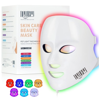Red Light Therapy for Face, LED Face Mask Light Therapy for Wrinkles,7 Colors Red Light Therapy Mask,Korea PDT Technology Red Light Mask for Winkles