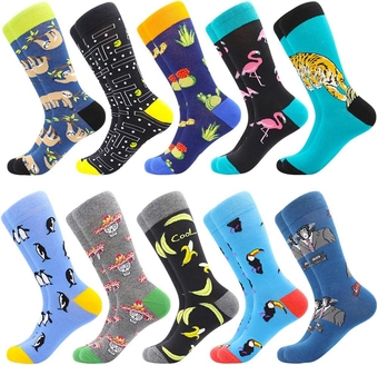 Men's Novelty Socks Men's Fun Dress Socks Colorful Funky Fancy Crazy Funny Casual Socks for Men