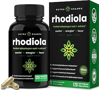 Rhodiola Rosea Capsules [120] Rosavin Plus Salidrosides | Rhodiola Rosea Extract Supplement | 300mg Vegan Pill...