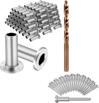 20 Pack 1/8" Stainless Steel Invisible Receiver and Swage Stud End and 120 Pack Stainless Steel Protector Sleeves