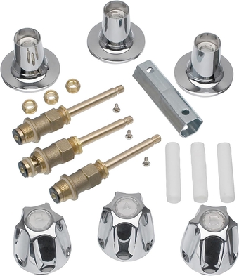 DANCO Bathtub and Shower 3-Handle Remodel/Rebuild Trim Kit for Price Pfister Verve Faucets | Knob Handle | 12H-2H, 12H-2C, 12H-18D | Chrome (39619)