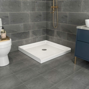 36" x 36" Shower Base Single Threshold Center Drain Shower Pan in White