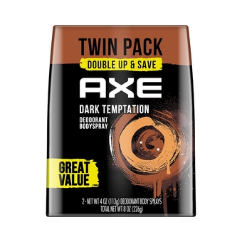 Dual Action Body Spray Deodorant for Long Lasting Odor Protection Dark Temptation Body Spray Deodorant for Men Formulated Without Aluminum 4. 0 oz, Twin Pack