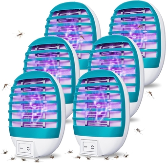 6 Pack Plug in Bug Zapper Indoor for Flying Insect Mosquito, Electronic Mosquito Zapper Gnat Traps with LED Light for Patio