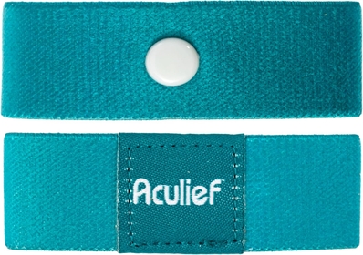 - Acupressure Bracelet - Wearable Natural Nausea Relief - for Motion Sickness, Morning Sickness, and Chemotherapy-Induced Nausea - Sleek Slim Wristband (Blue)