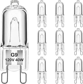 G9 Bulbs - G9 Halogen Bulb 40W 120V T4 JD Type Dimmable - Halogen Light Bulbs 2 Pin for Range Hood Lights, Microwave Ovens, Bathroom Light Bulbs, Chandeliers