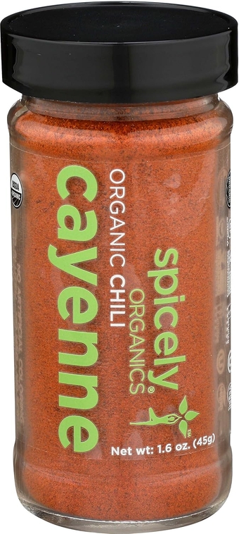 Organic Cayenne Pepper Powder 1.60 Ounce Jar Certified Gluten Free
