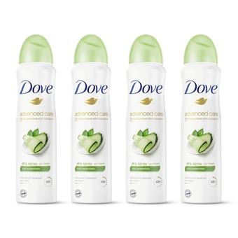 Advanced Care Dry Spray Antiperspirant Deodorant for Women, Cool Essentials, for 48 Hour Protection & Soft, Comfortable Underarms, Green Tea, 3.8 Ounce (Pack of 4)