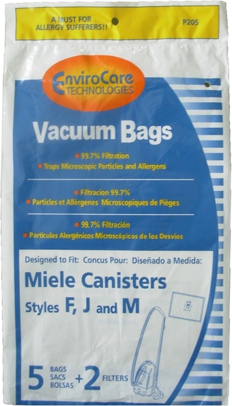Replacement Allergen Vacuum Cleaner Dust Bags made to fit Miele Canisters Style F J M 5 pack with 2 Filters