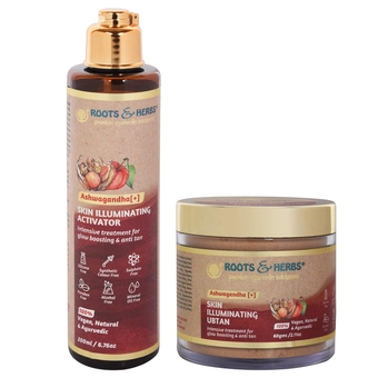 Ayurvedic Natural Treatment 100% Vegan Skin Illuminating Ashwagandha Face Glow Kit 60gm + 200 ml