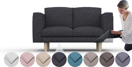 | Cover for Norsborg 2 Seat Sofa, Replacement Slipcover, Heavy Duty 7 pcs Cover, Pets and Stain Proof Durable Nano-Tech Fabric, Easy to Clean & Replace (Cashmere Blends - Anthracite)