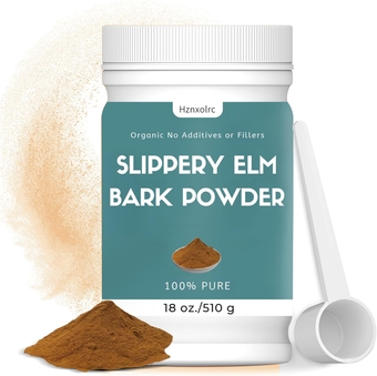 18 oz Organic Slippery Elm Powder, Organic Slippery Elm Bark Powder, 100% Pure & Natural, Food-Grade, Helps Soothe The Throat and Coughing, Vegan, Pet Friendly