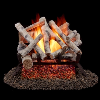 BVL18-2 Natural Gas Vented Fireplace Logs Set with Match Light, 45000 BTU, Birch Wood, 18 Inches