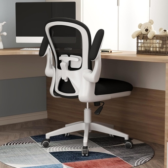 Ergonomic Office Chairs with Adjustable Lumbar Support,Mesh Desk Chair with Adjustable Arms and Wheels,Computer Desk Chair for Home Office Essentials（No Headrests,White）