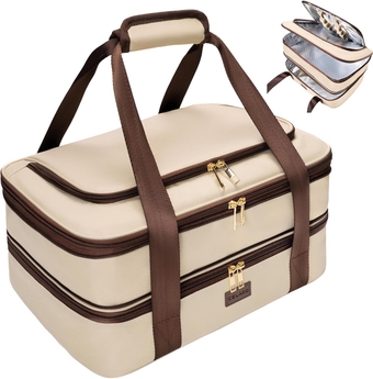 Insulated Casserole Carrier Insulated Food Carrier Food Warming Bag Expandable Lasagna Lugger Insulated Food Container for hot food Food Carrying Bag Picnic Fits 9"x13" Dish