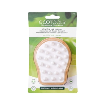Stimulation Scalp Massager, in Shower Brush, Removes Buildup, Soft, Silicone Bristles, & Wood Handle, Gently Massage Scalp, for All Hair Types, Eco Friendly & Cruelty-Free, 1 Count